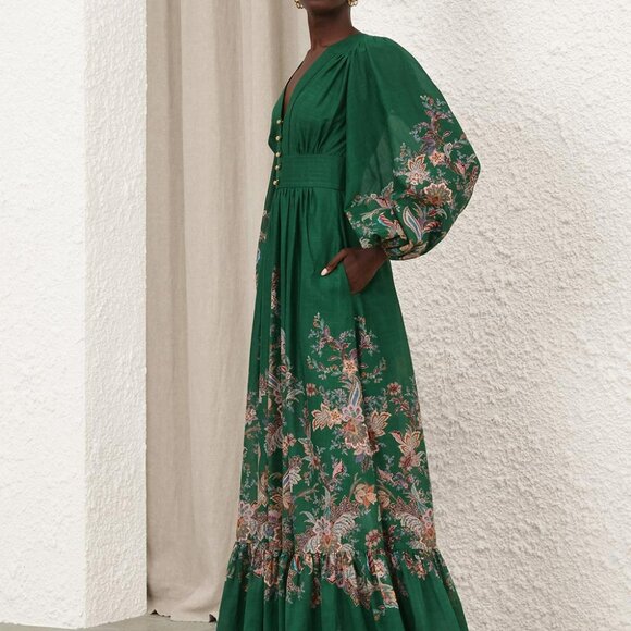 Zimmermann RHIANNON Deep V-neck Long-sleeved Maxi Dress - Picture 8 of 15